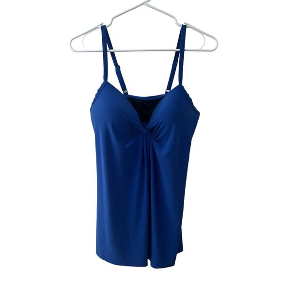 Miraclesuit So Riche Marina Draped Underwire Padded Cup Tankini Swim Suit Sz 8 - Picture 2 of 12